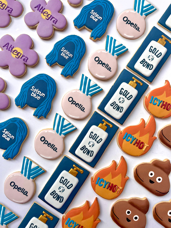 An assortment of cookies of various products 